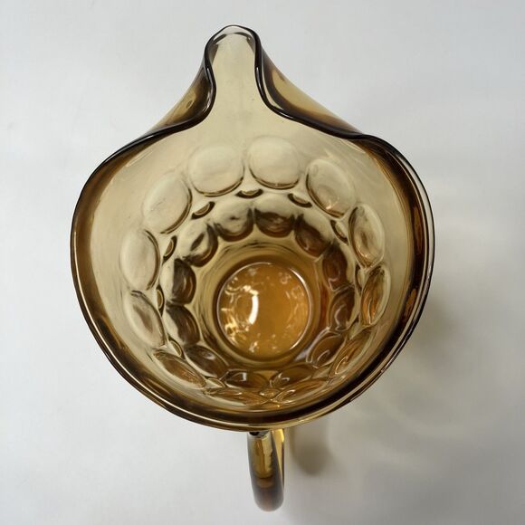 Vtg Amber Glass Pitcher Fostoria Mesa approx 7.5" tall - Picture 6 of 11